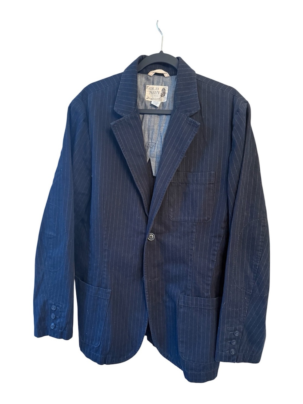 Old Navy Navy Pinstripe Men's Blazer size L